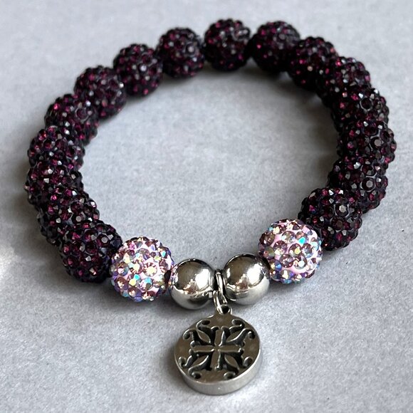 Rustic Cuff Shambala Beads Stainless Stretch Logo Bracelet - Picture 1 of 2